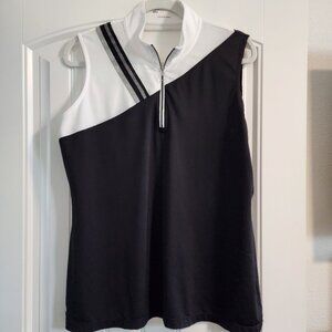 EP Women's black & white sleeveless golf shirt size XL. ITEM 11212413GS
